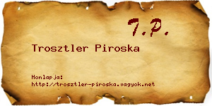 Trosztler Piroska névjegykártya